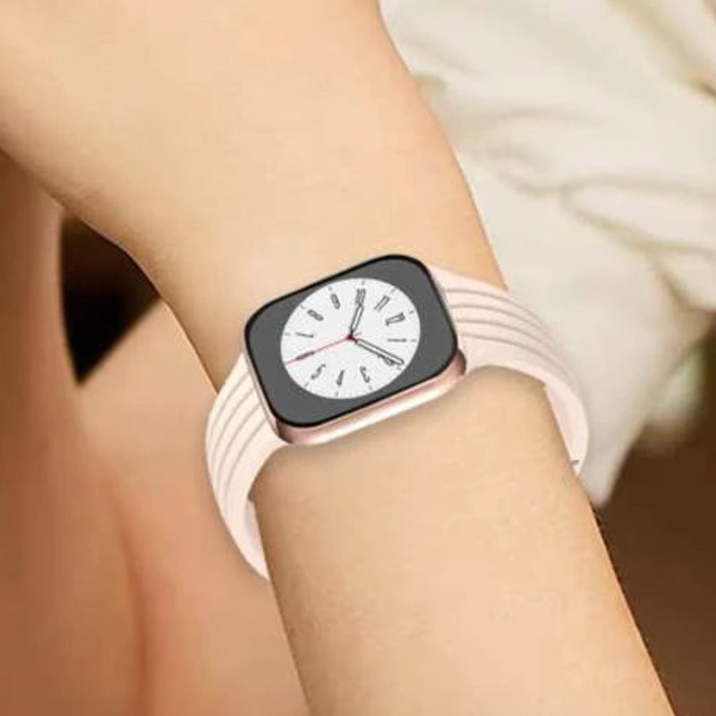 Apple Watch silikoniranneke metallisoljella / Poistuva tuote